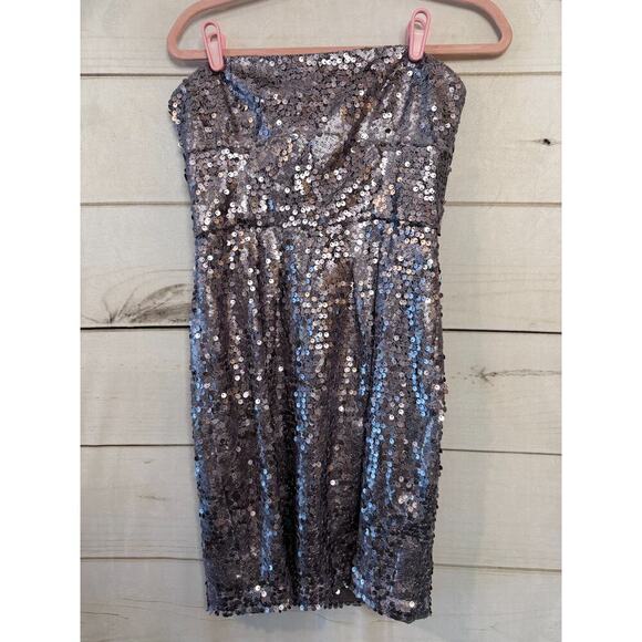 BCBG Strapless Purple Sequins Size 6 Dress Short Formal - Picture 1 of 5